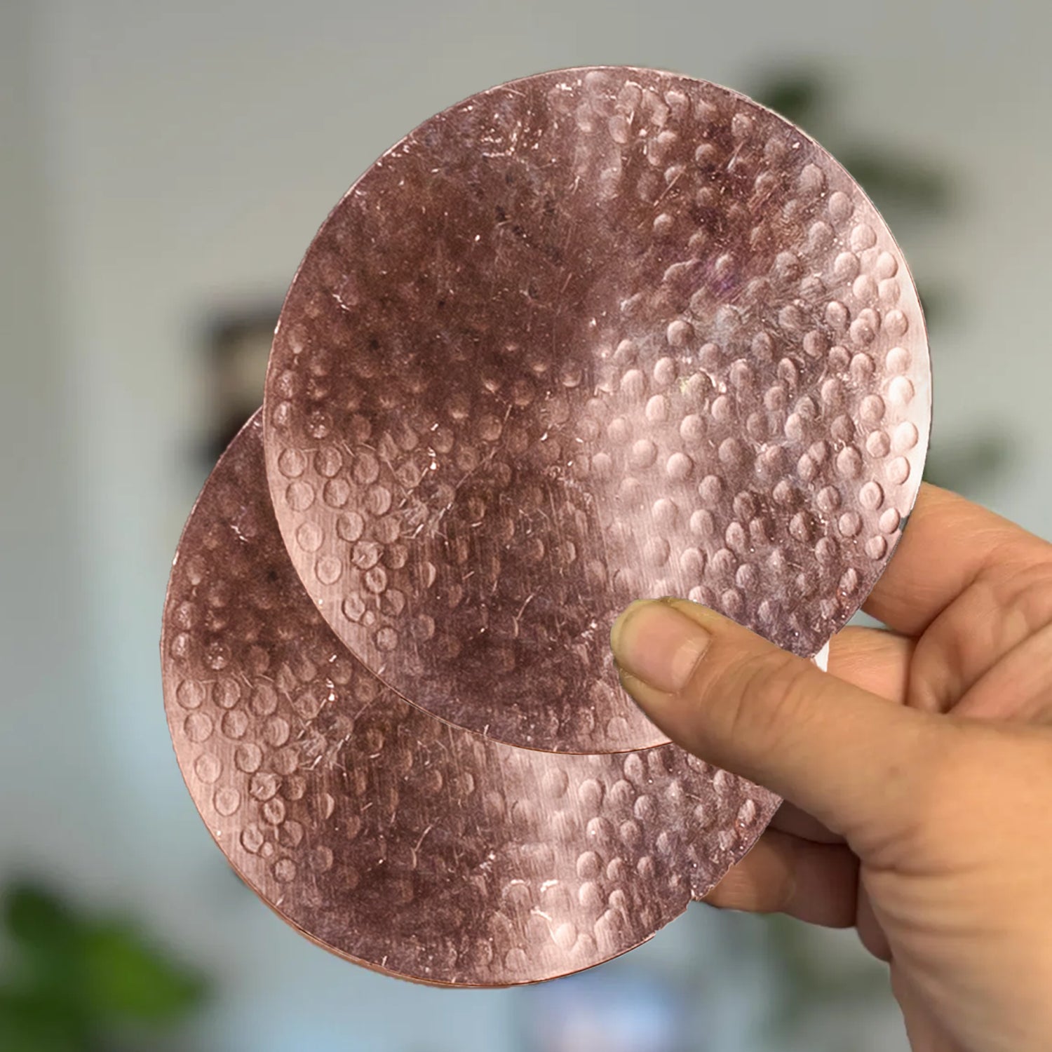 Hammered Copper Coasters - Set of 2