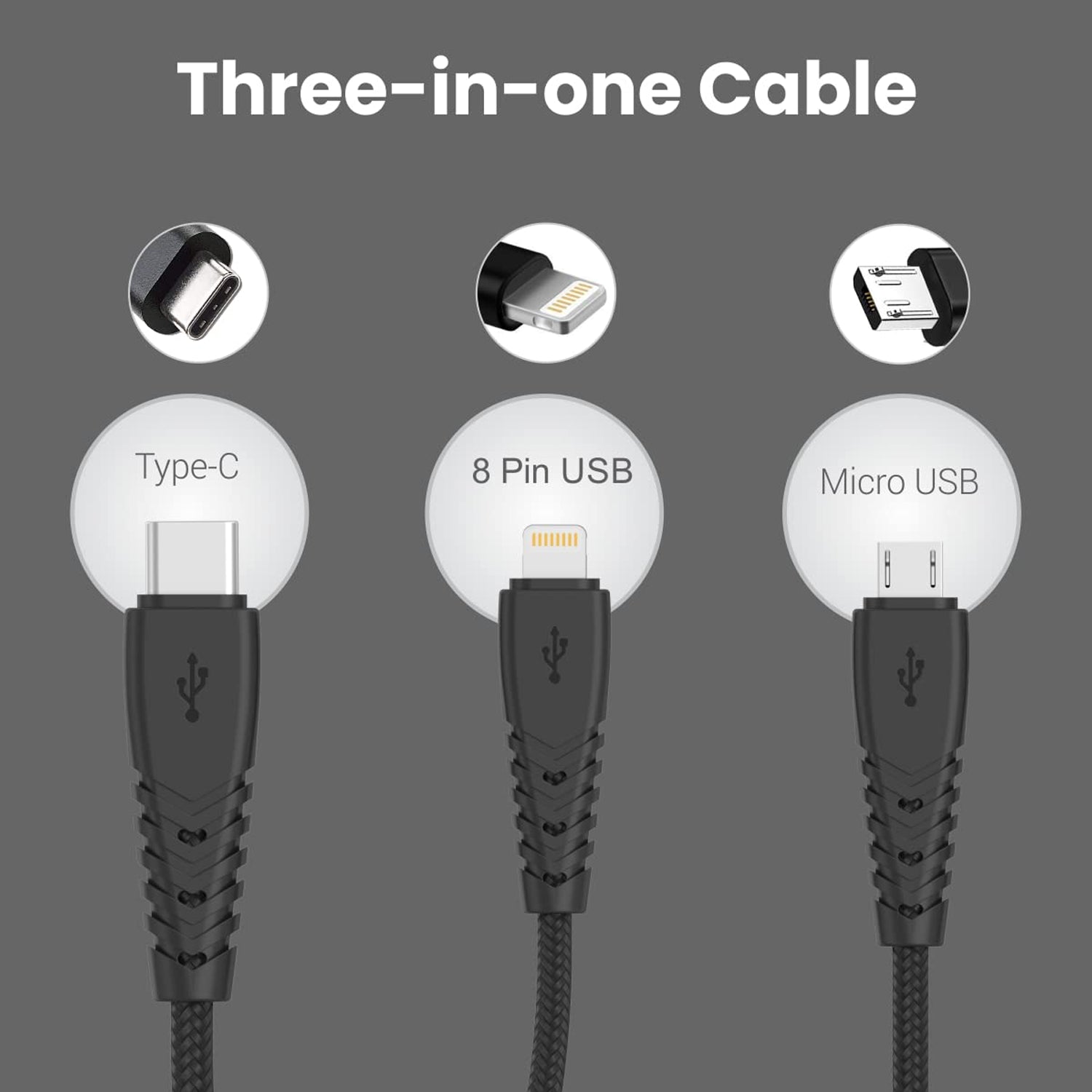 Portronics Konnect a Trio 3-in-1-MultiFunctional-Cable