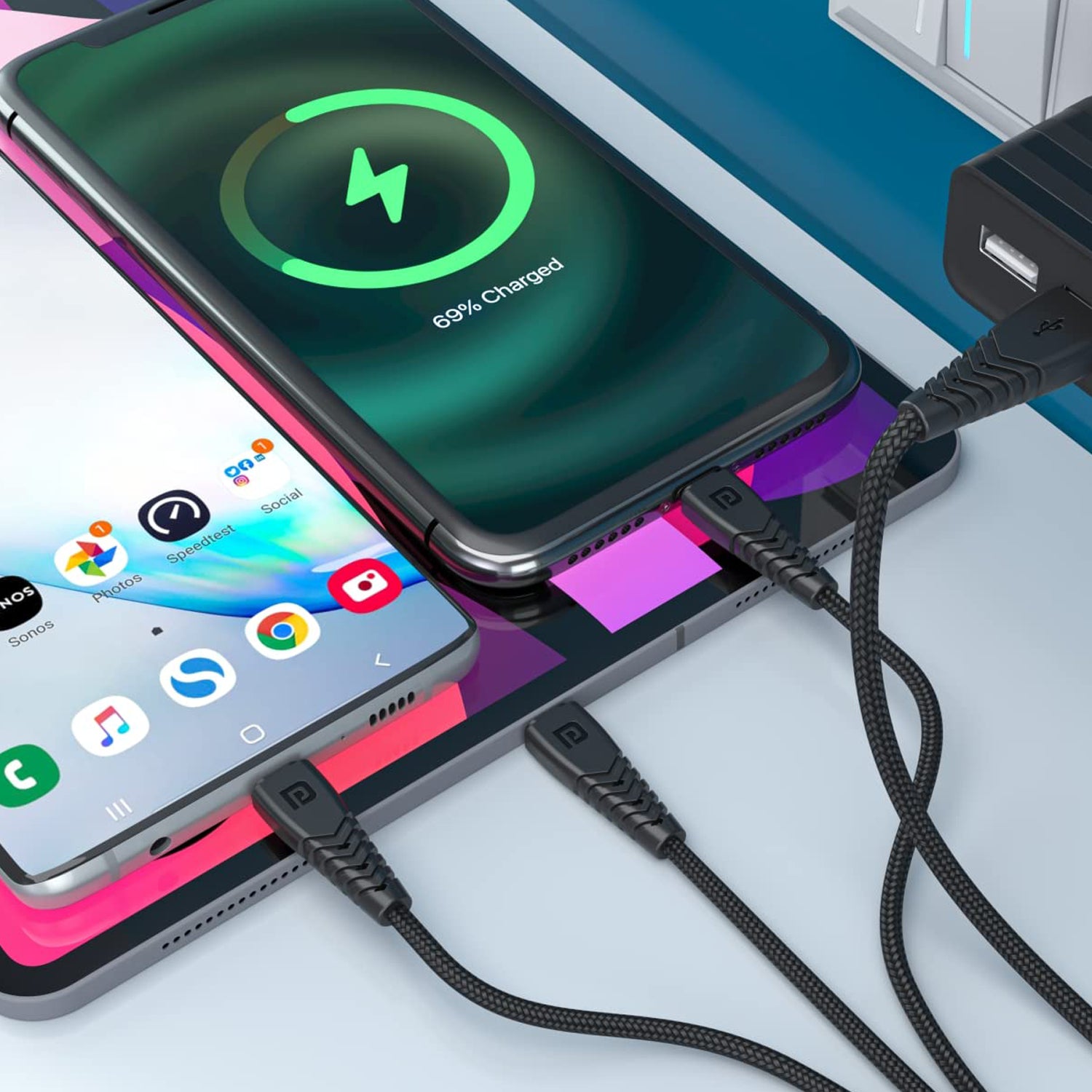 Portronics Konnect a Trio 3-in-1-MultiFunctional-Cable