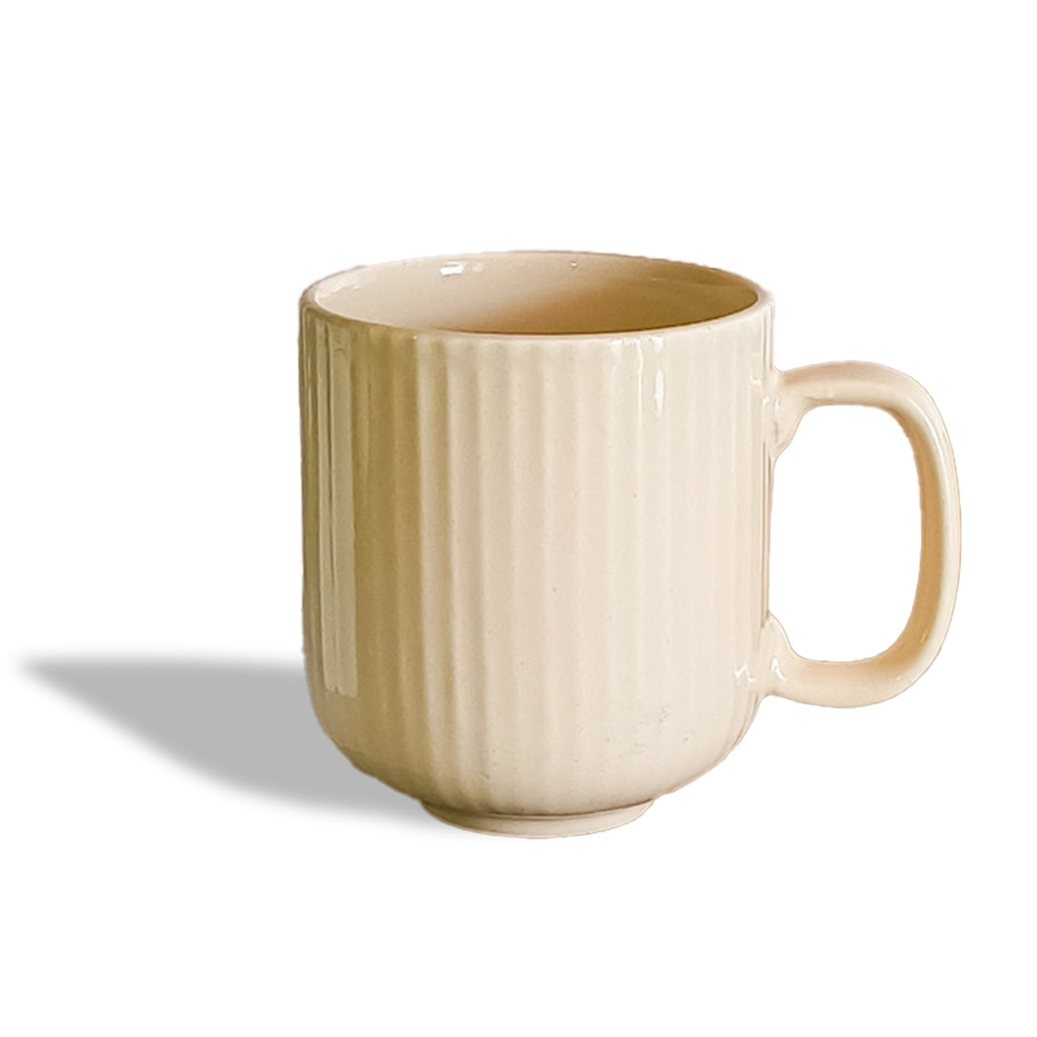 Ribbed Ceramic Mug - Ivory