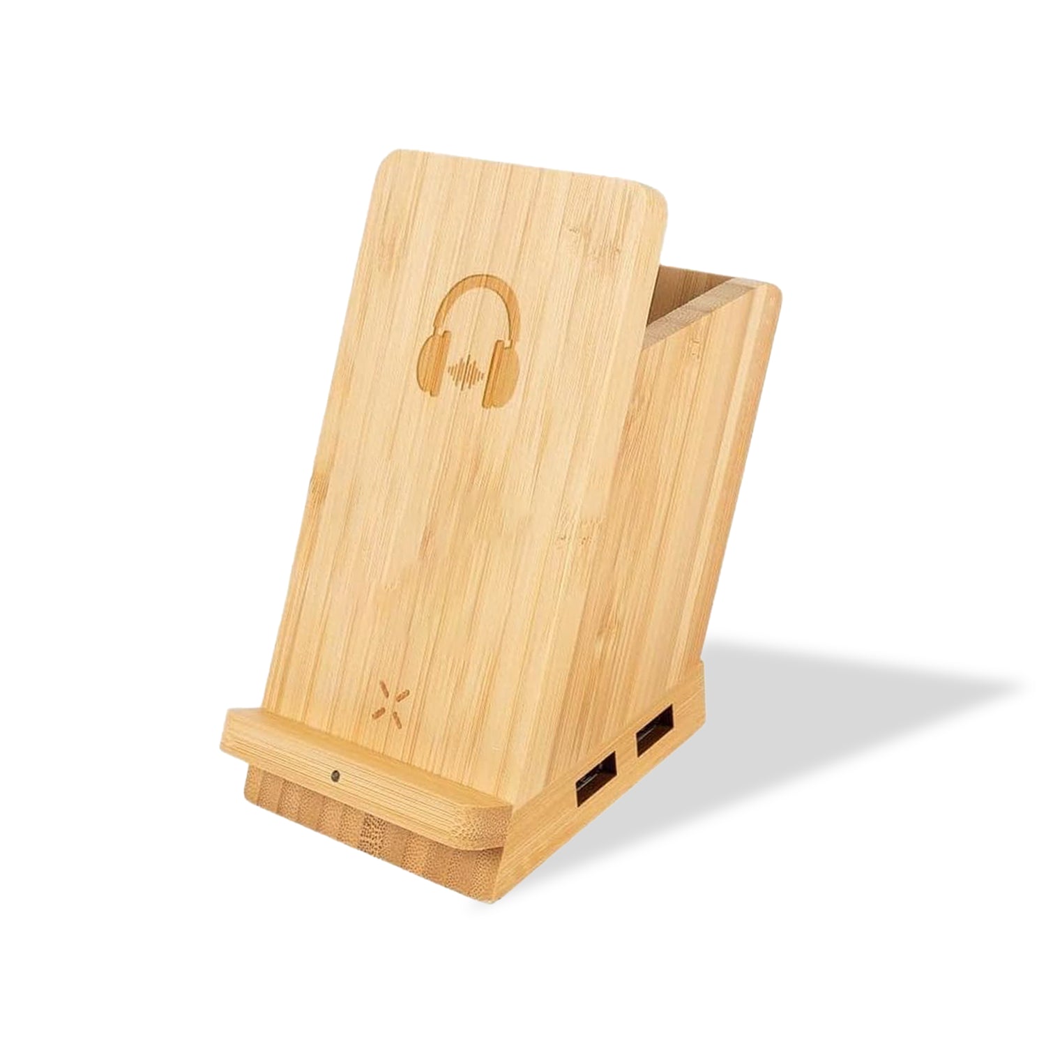 Wooden Wireless Charger With  Pen Holder