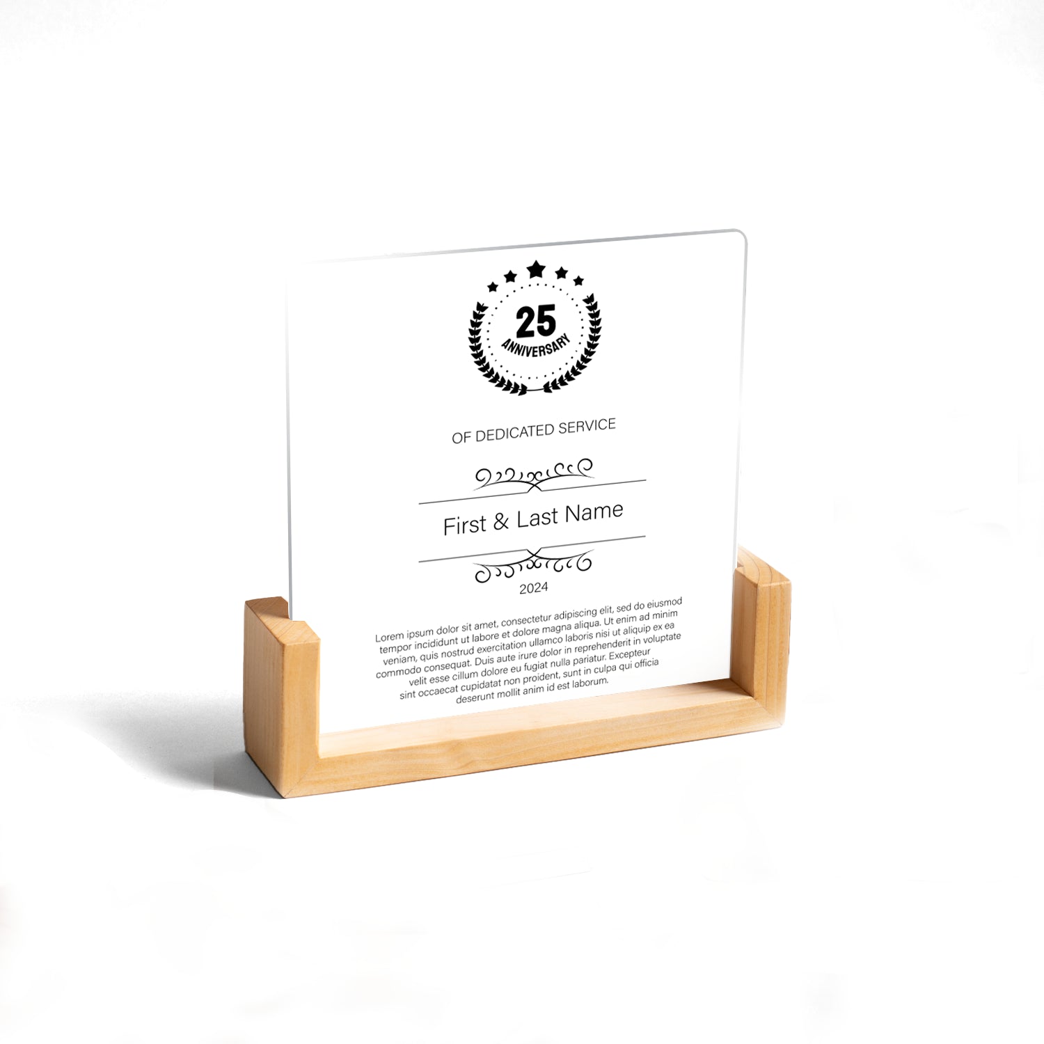Wooden Acrylic Achievement Momento