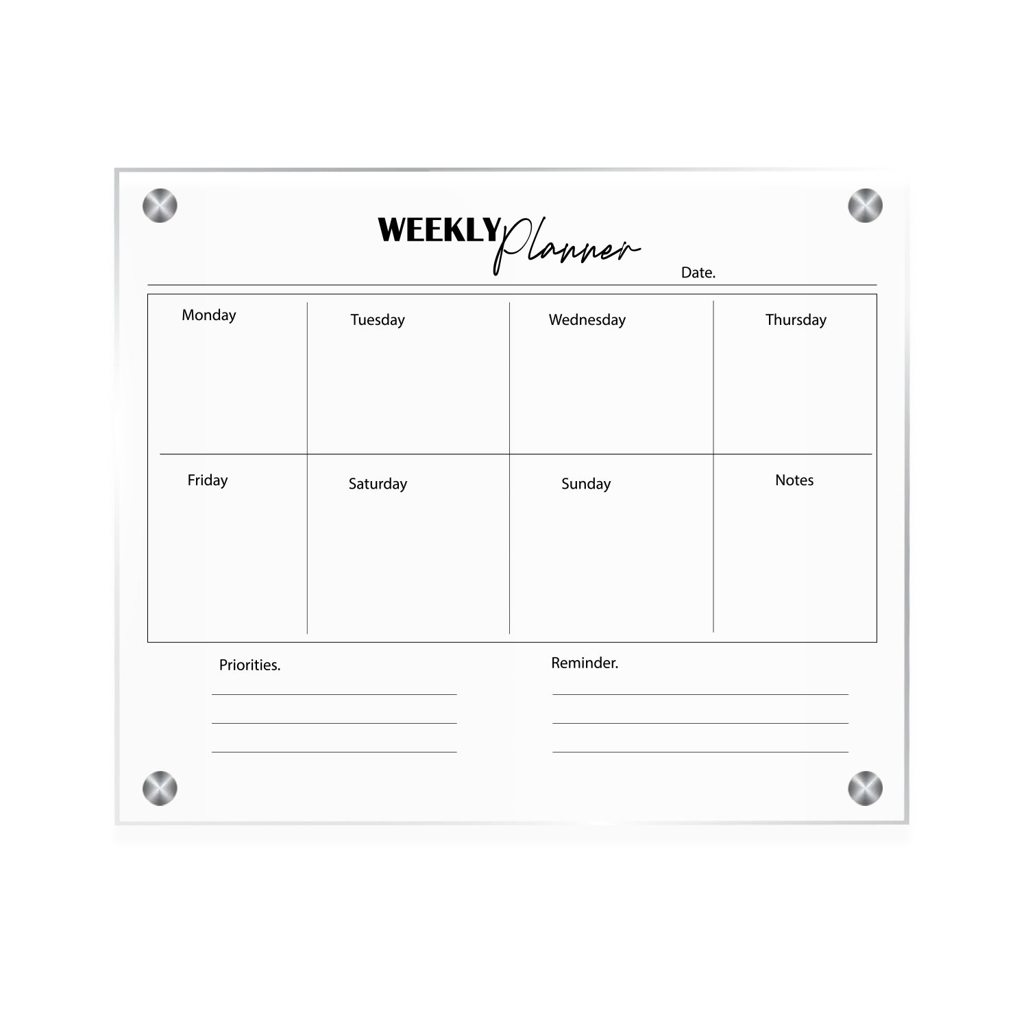 Acrylic Weekly Planner