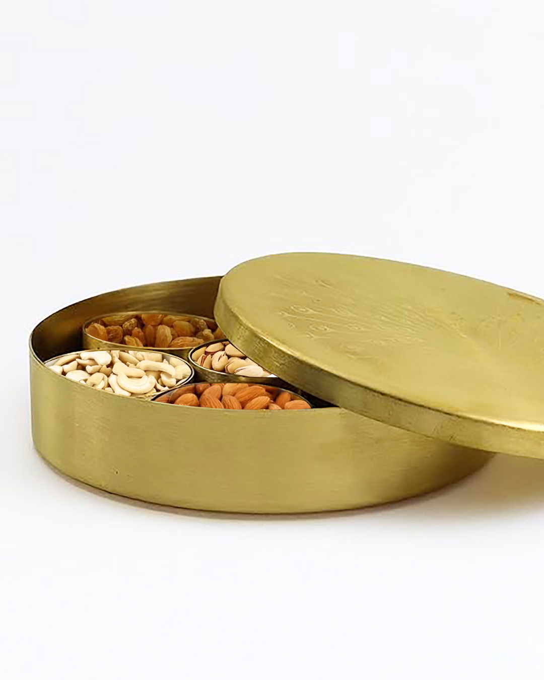 Brass Dry Fruit Box (Dry Fruits with 60 gm each)