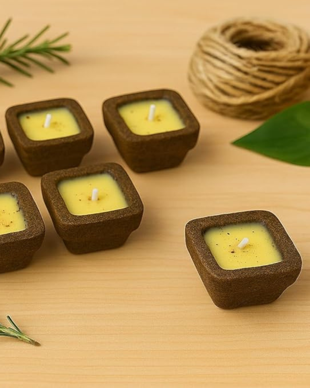 Cowdung Diya Set