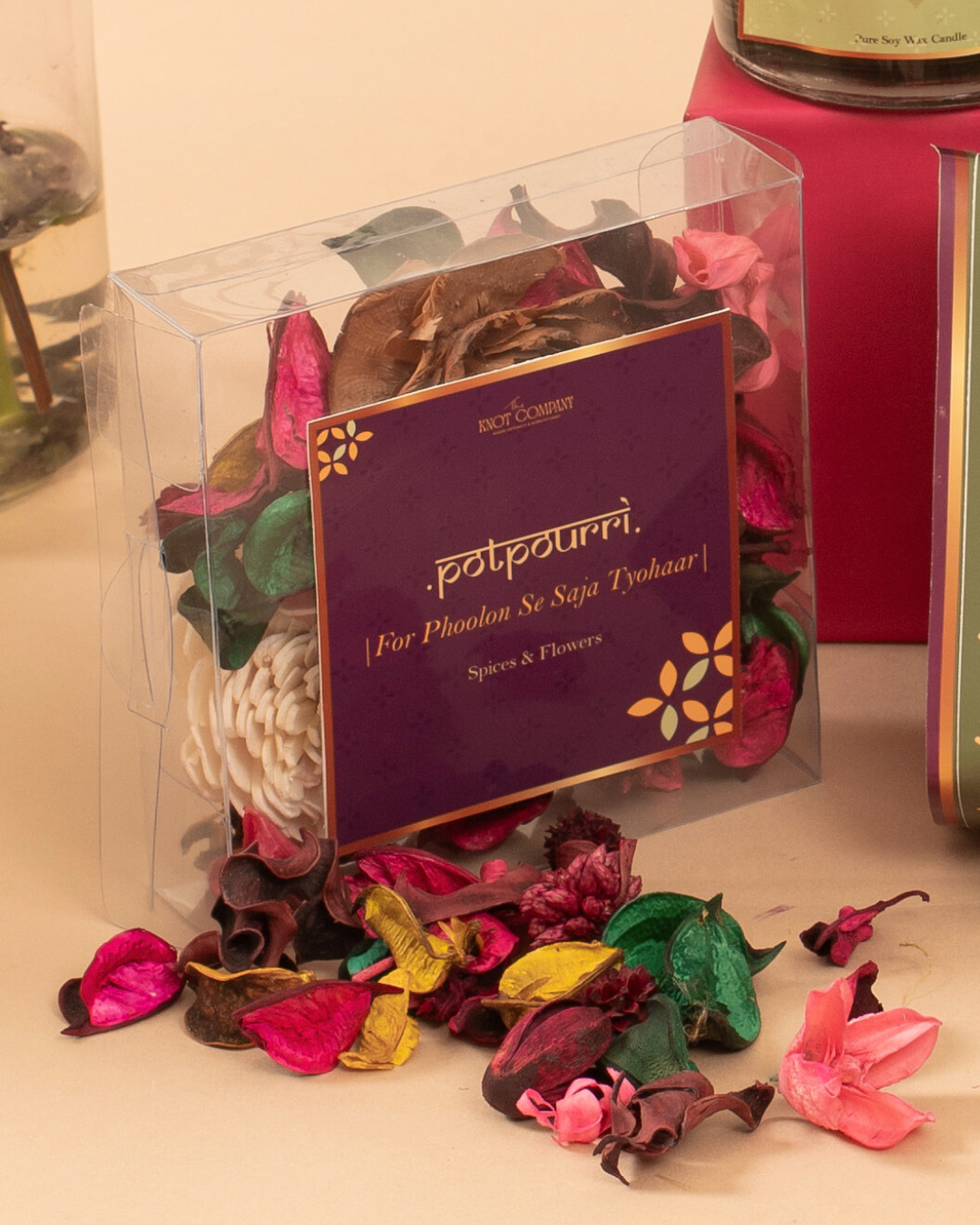 Dry Flowers Fragrant Potpourri In a PVC Box