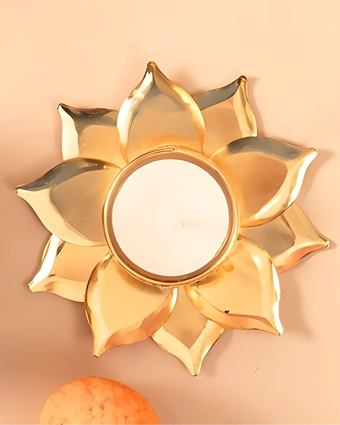 Golden Lotus  T-Light Candle Holder (Per Piece)