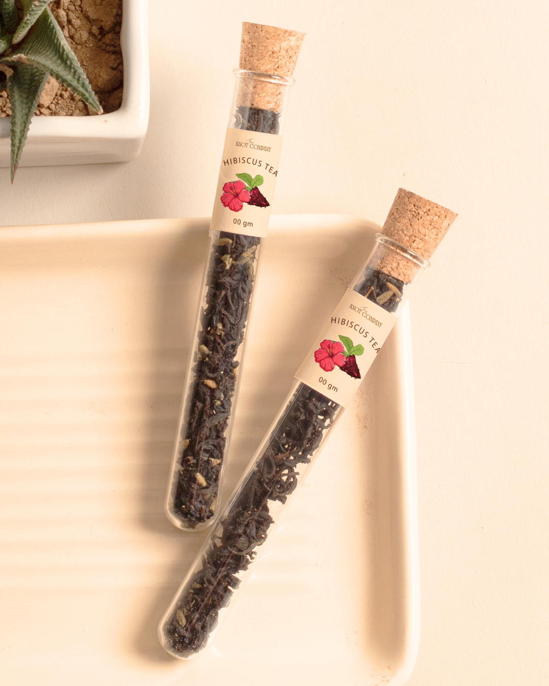 Hibiscus Tea in Glass Tubes Set of 2