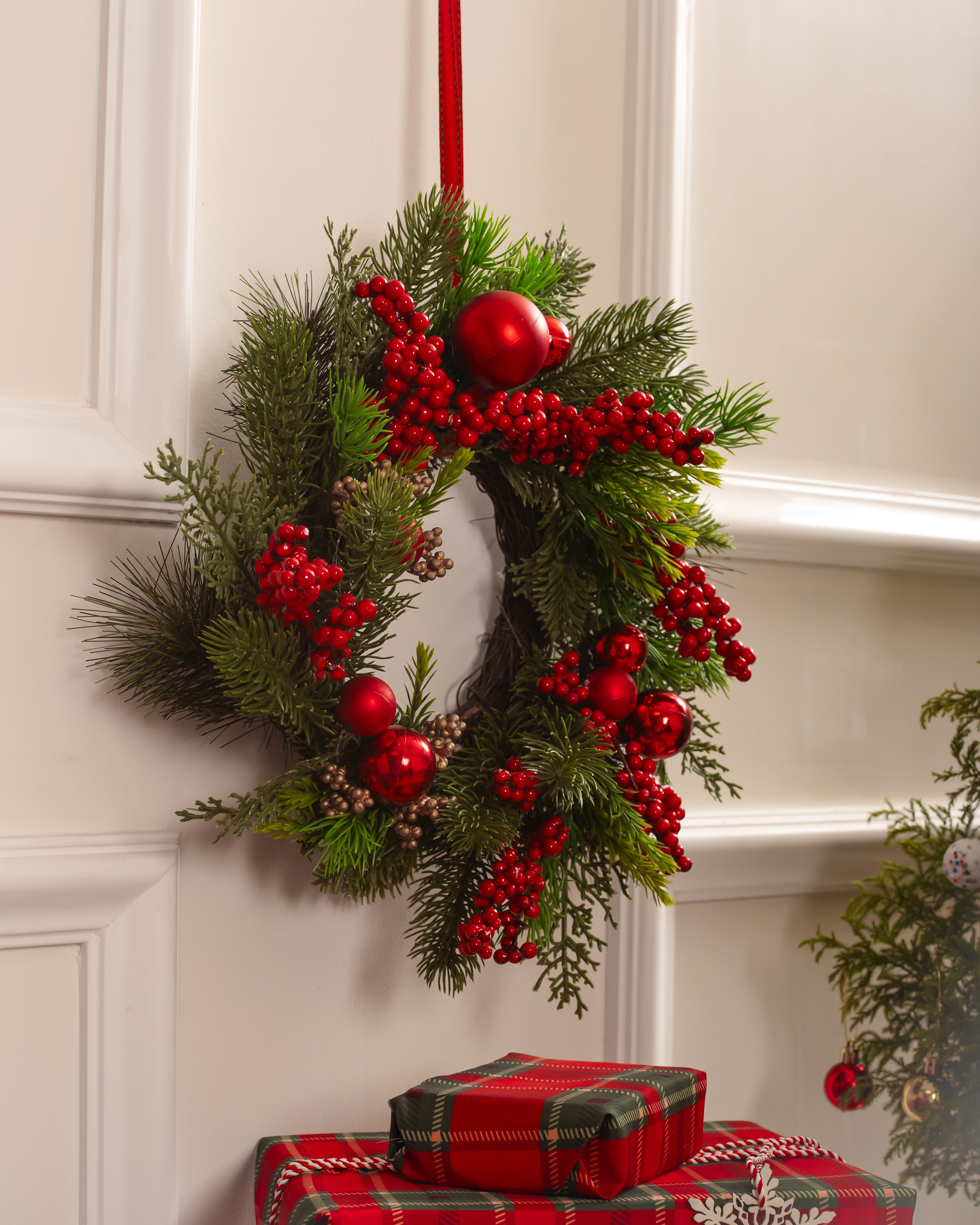 Cherry Blooms Christmas Wreath
