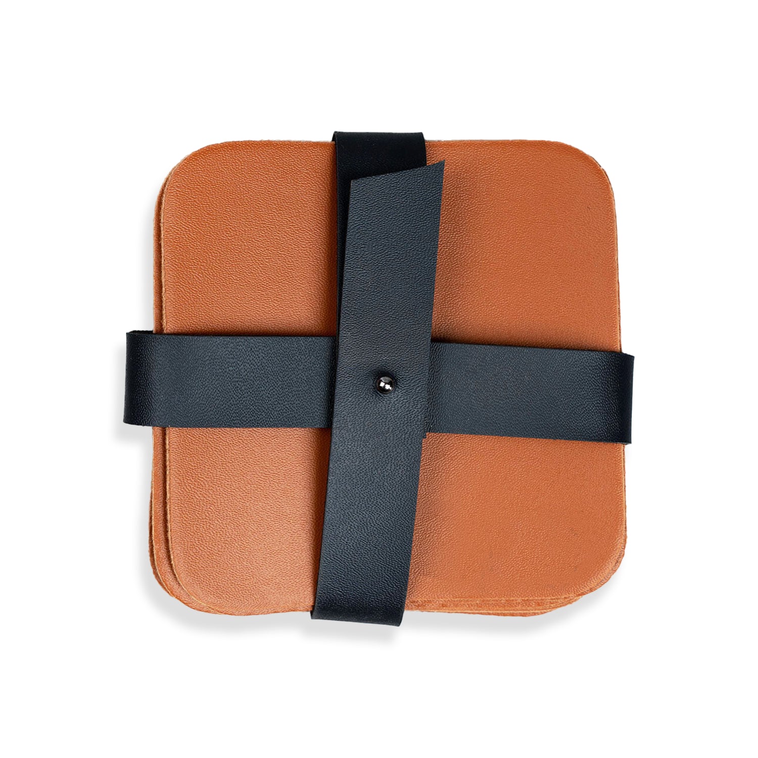 Vegan Leather Coaster with Holder - Set of 6