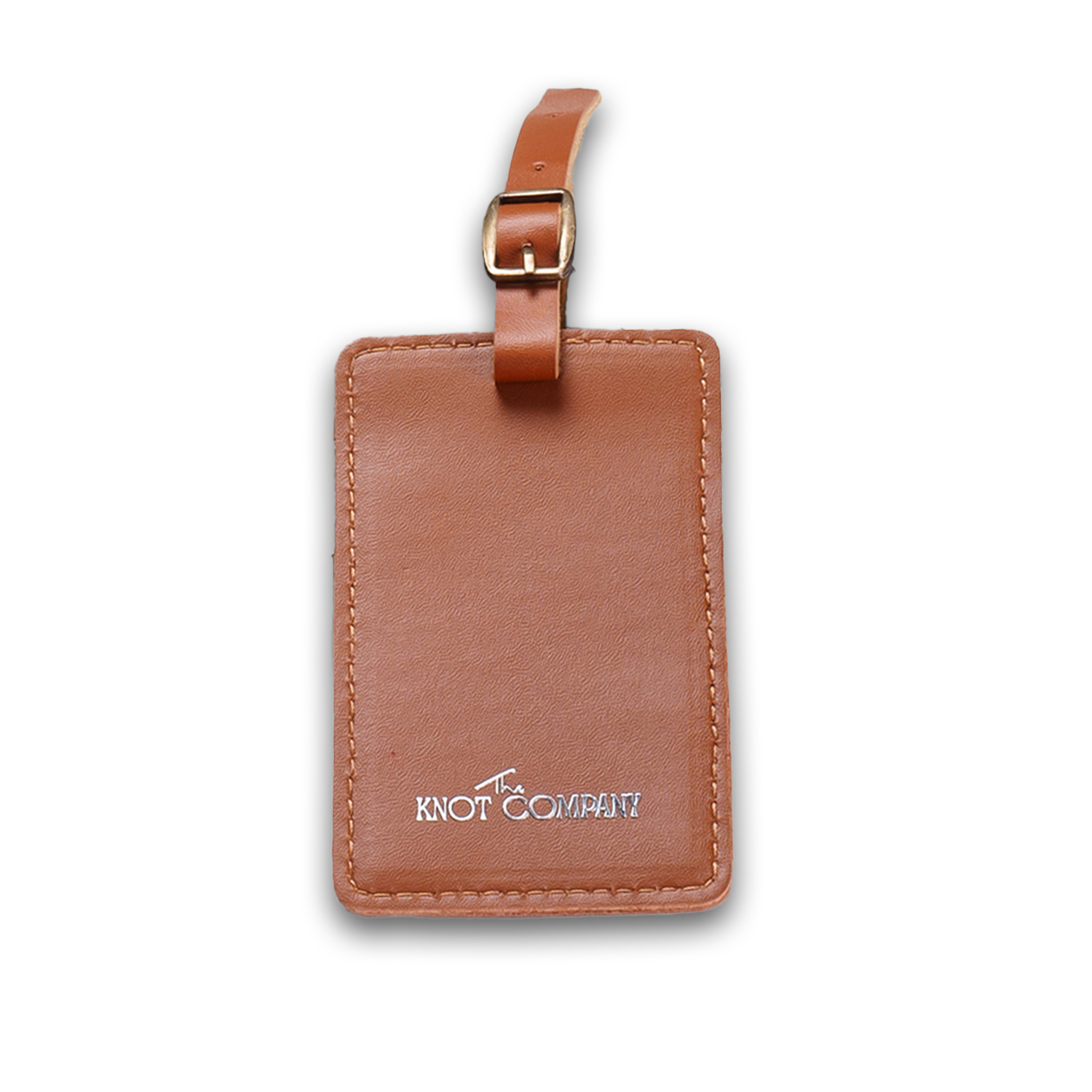 Tan Vegan Leather Luggage Tag