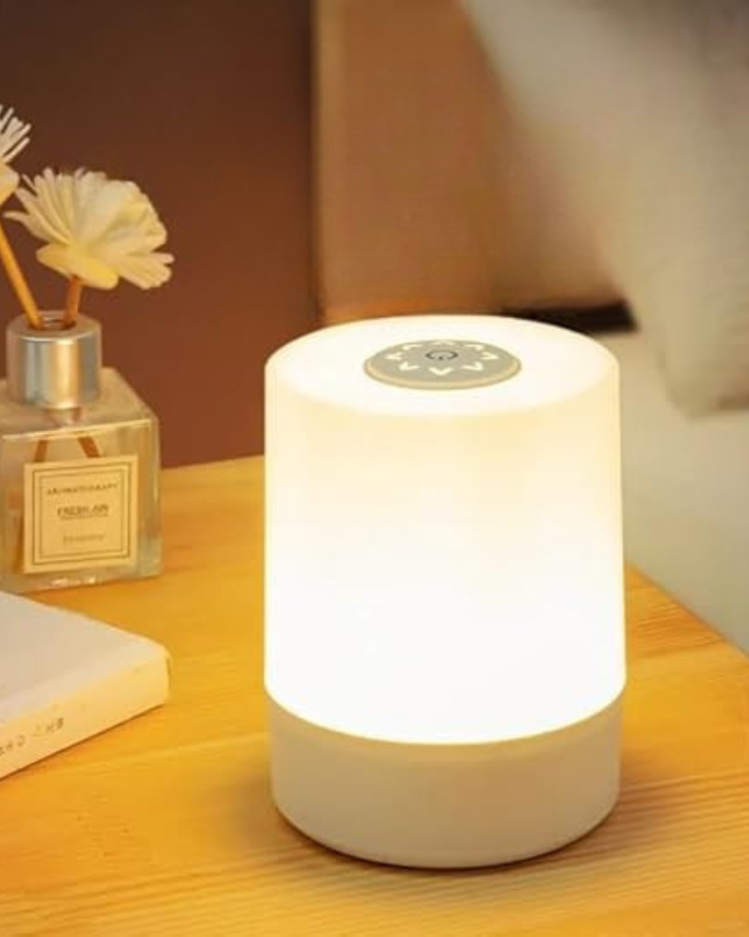 Touch Control LED Table Lamp – USB Rechargeable with 3-Color Dimmable Brightness
