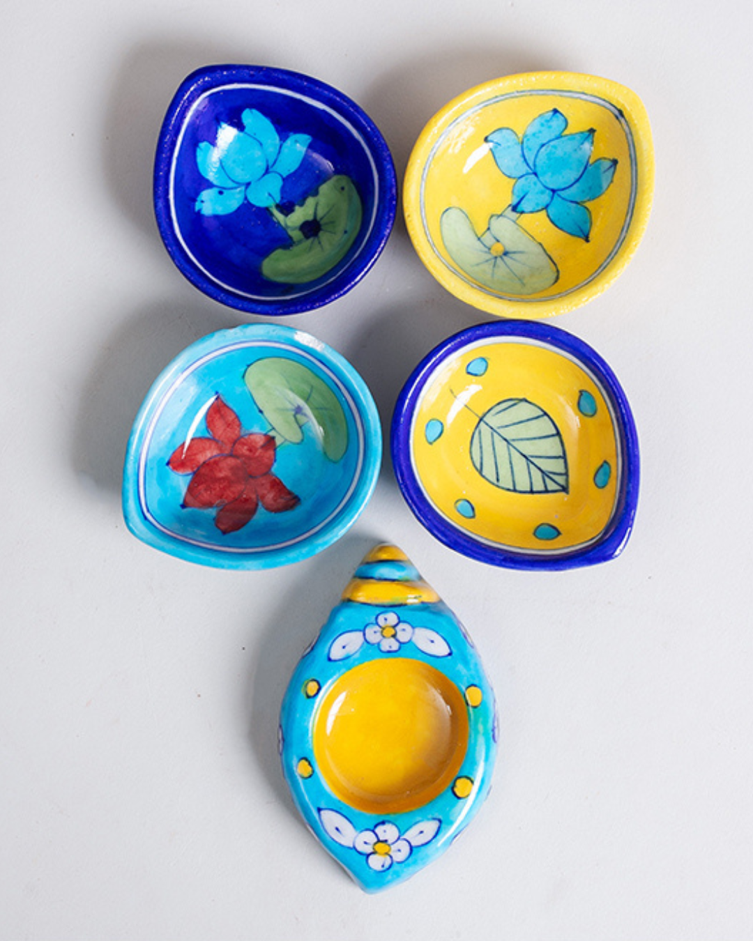 Traditional Blue Pottery Diyas