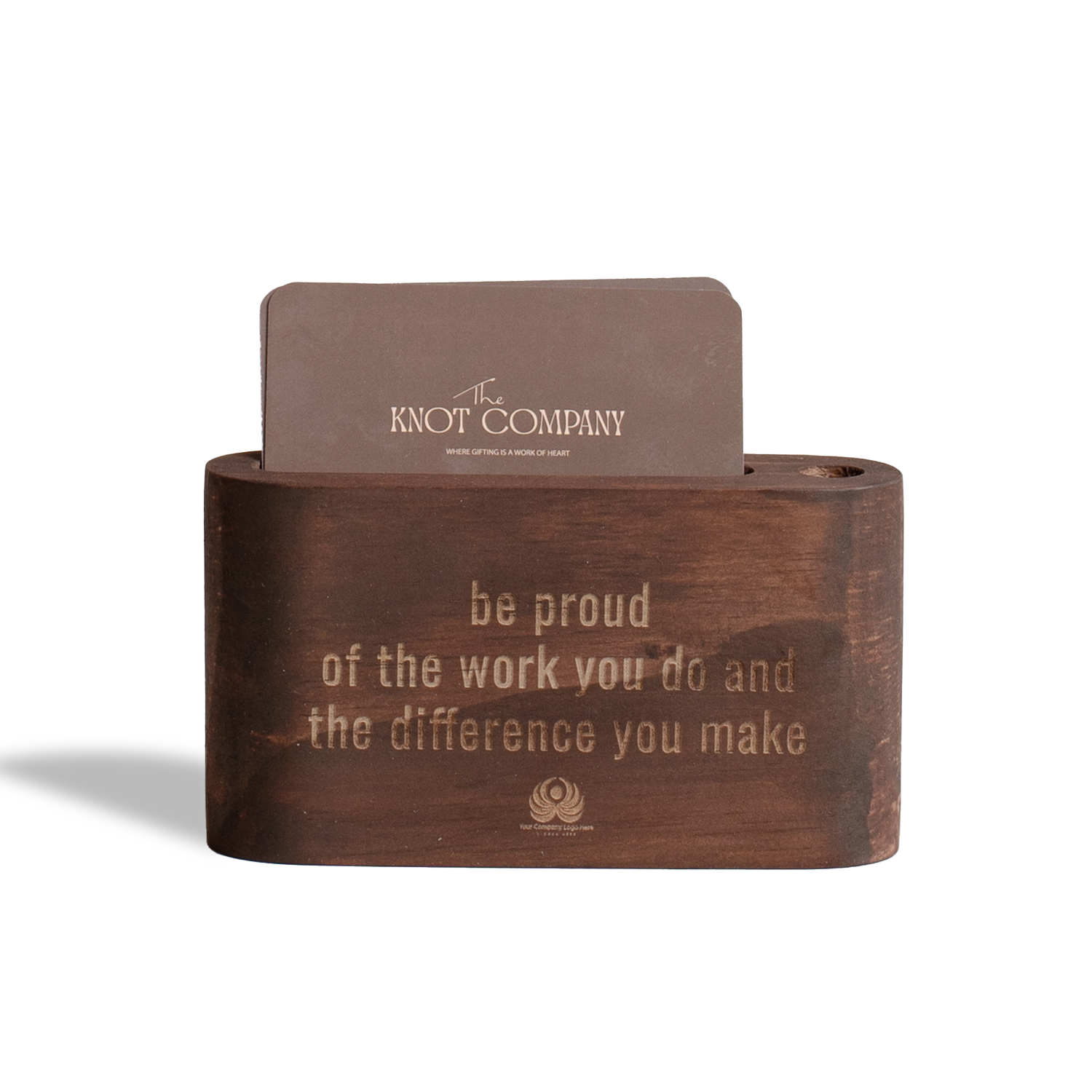 Wooden Card Holder With Motivational Quote